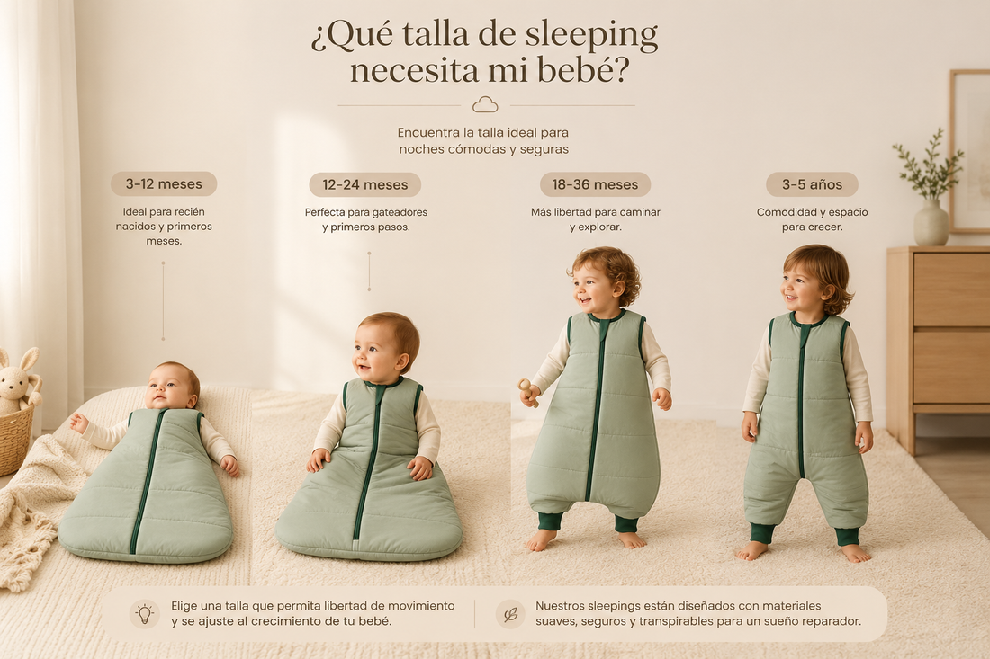 Qué talla de sleeping necesita mi bebé